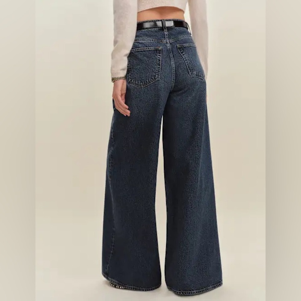 Reformation Addyson high rise wide leg jeans 27 ozark blue rigid denim NWT - Picture 15 of 15